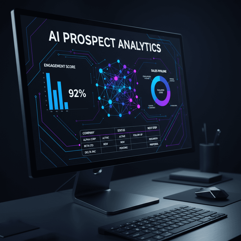 EON AI dashboard interface with prospect data visualization