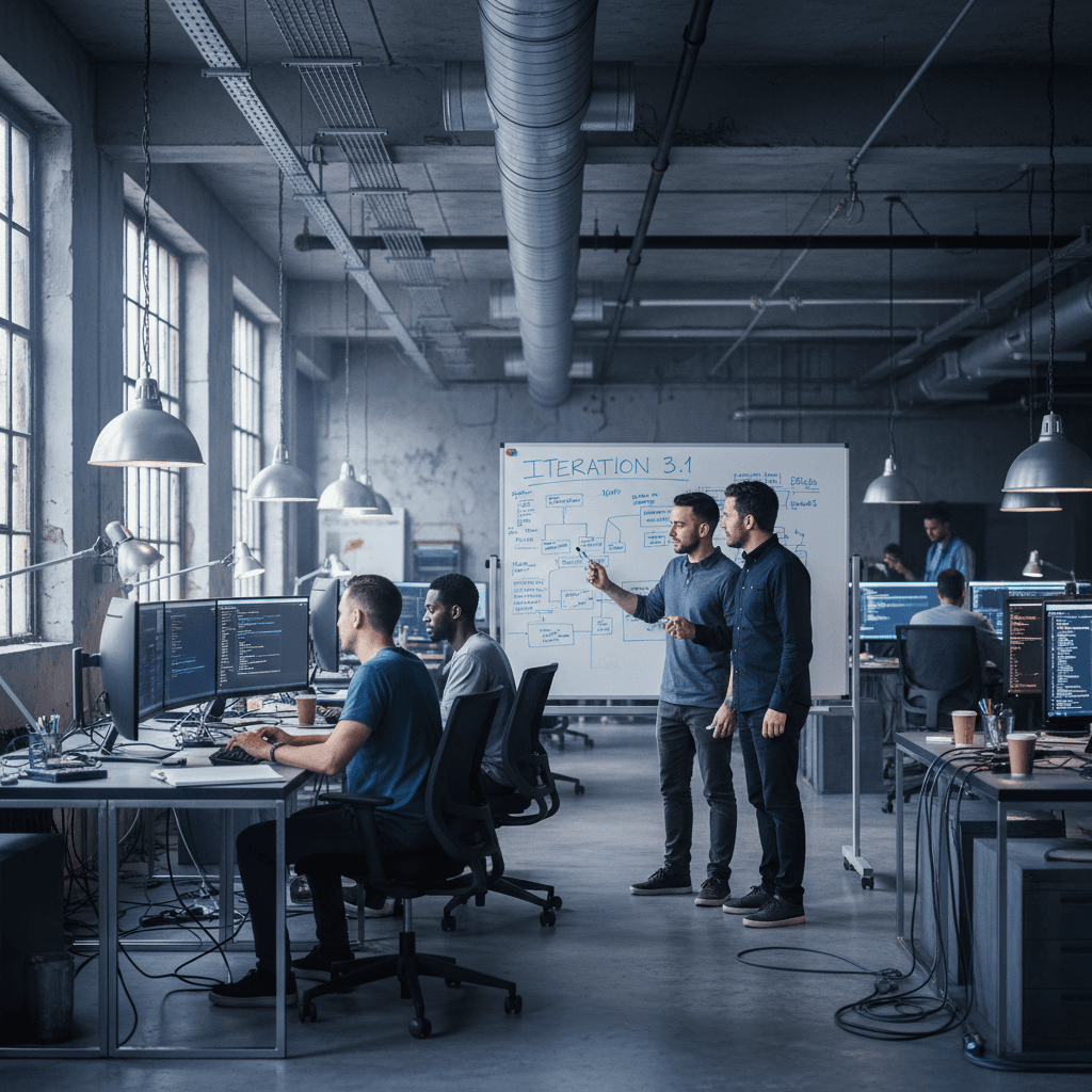 Development team iterating and improving