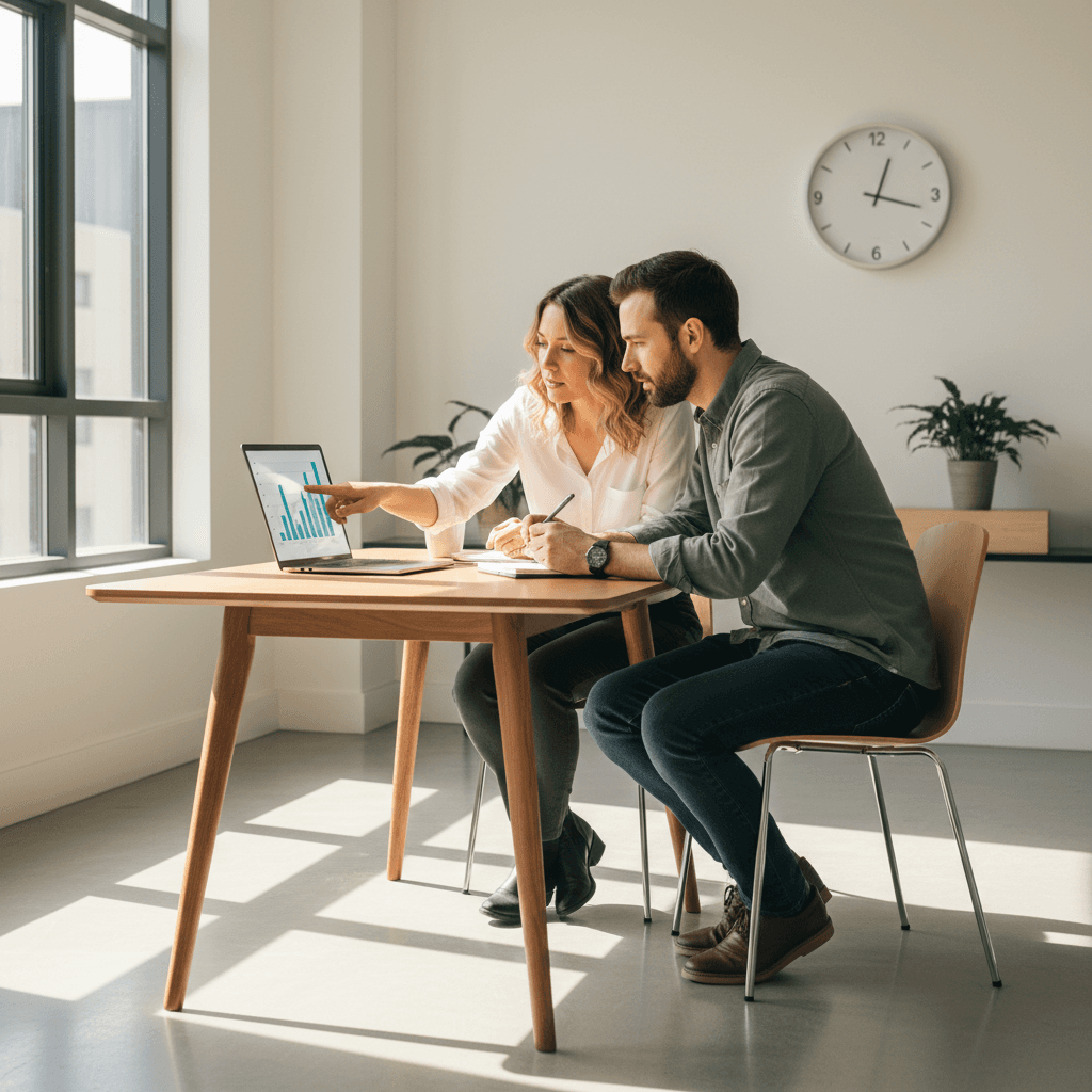 Team collaborating on sales strategy