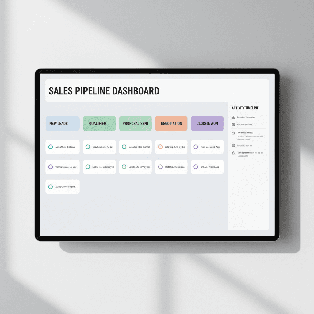 Unified lead management dashboard with pipeline overview